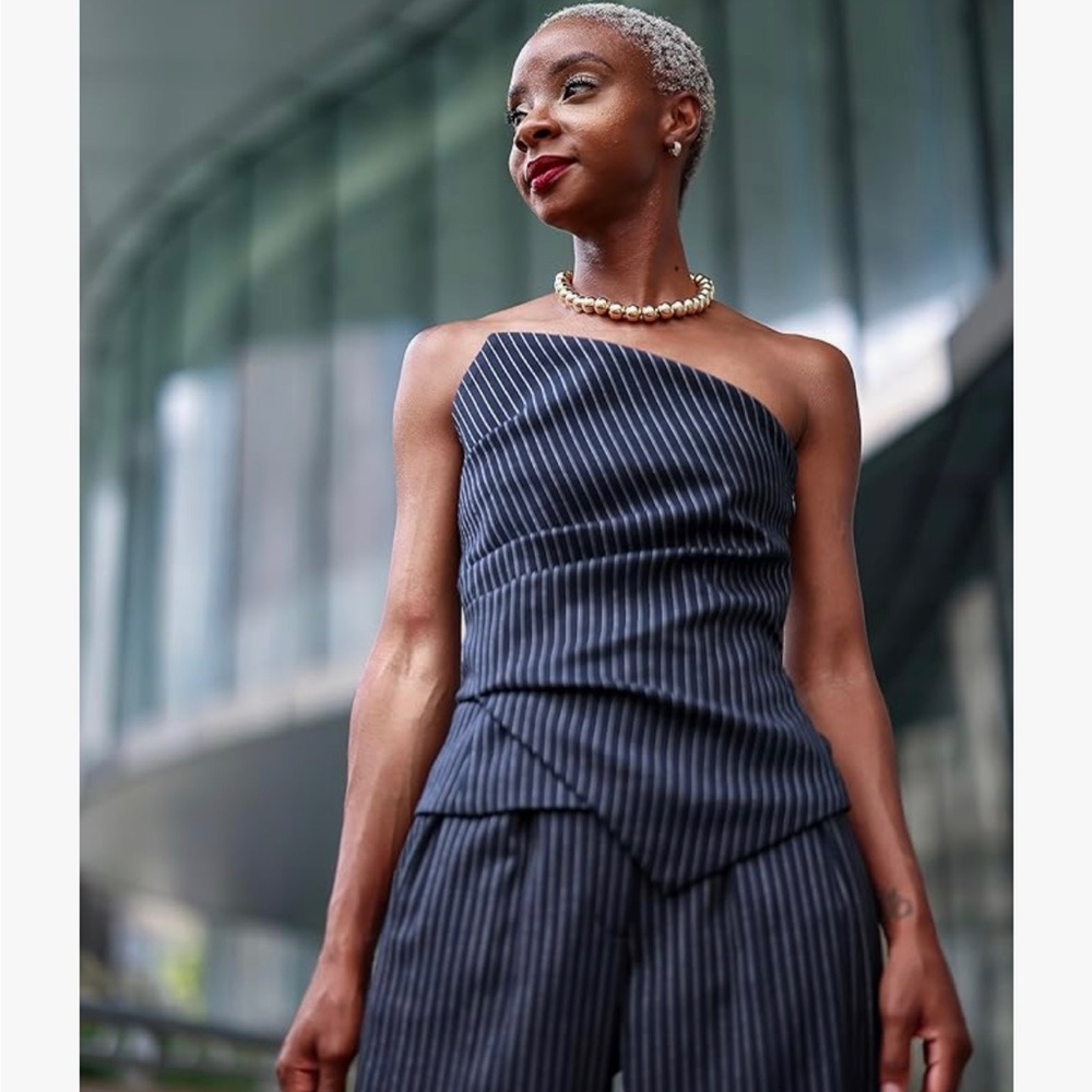 Amazon The Drop Women's Sky Captain Striped Strapless Top by @signedblake